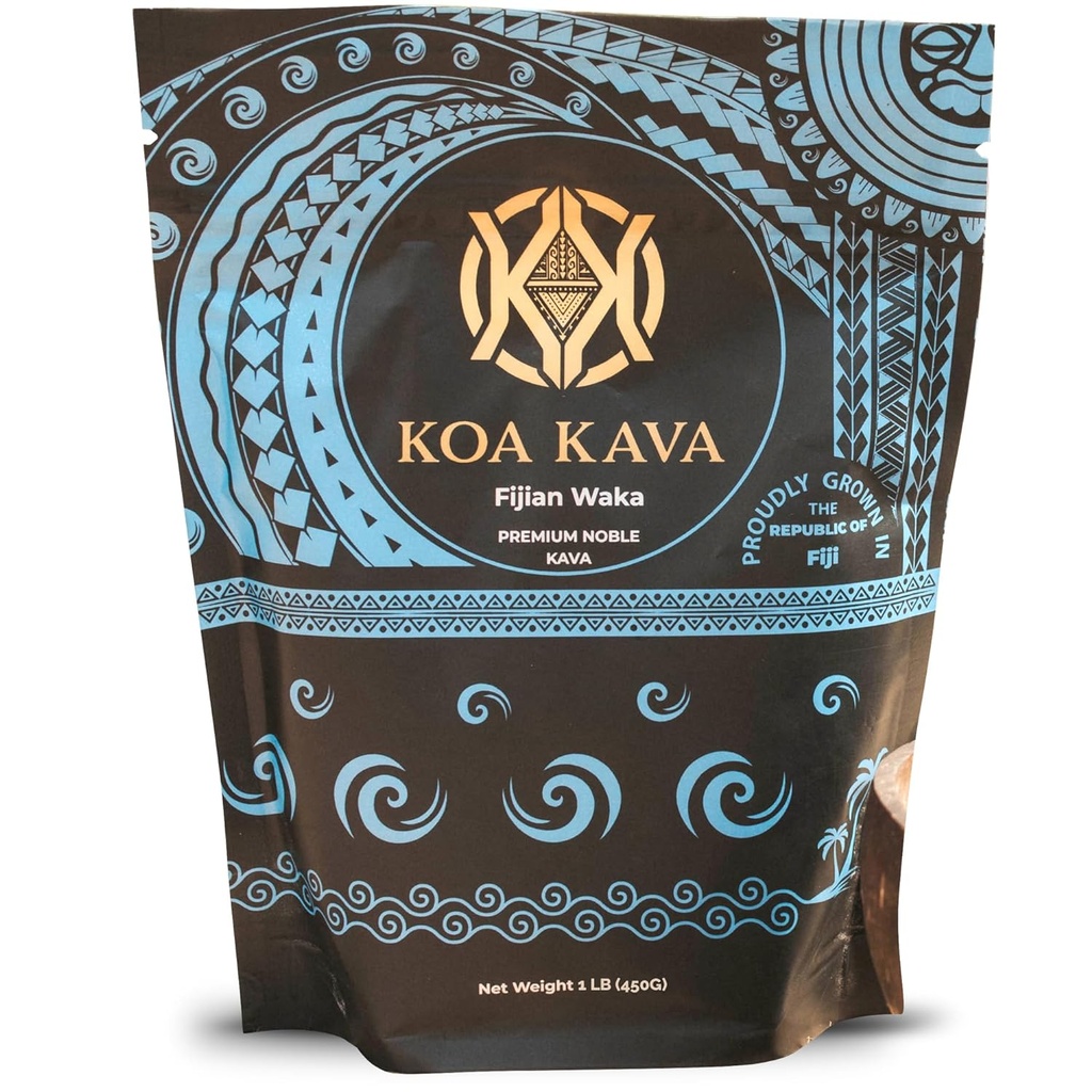 Koa Kava Φίτζι Kava Powder- Premium Noble Waka Kava Τσάι κατασκευασμένο από Lateral Kava Root στο Savusavu, Φίτζι. 1 LB, 16 Ουγγιά