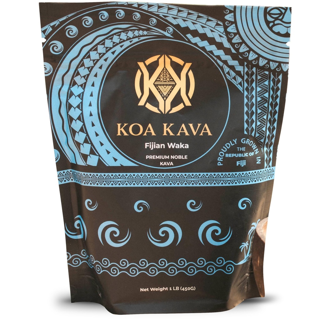 Koa Kava Φίτζι Kava Powder- Premium Noble Waka Kava Τσάι κατασκευασμένο από Lateral Kava Root στο Savusavu, Φίτζι. 1 LB, 16 Ουγγιά