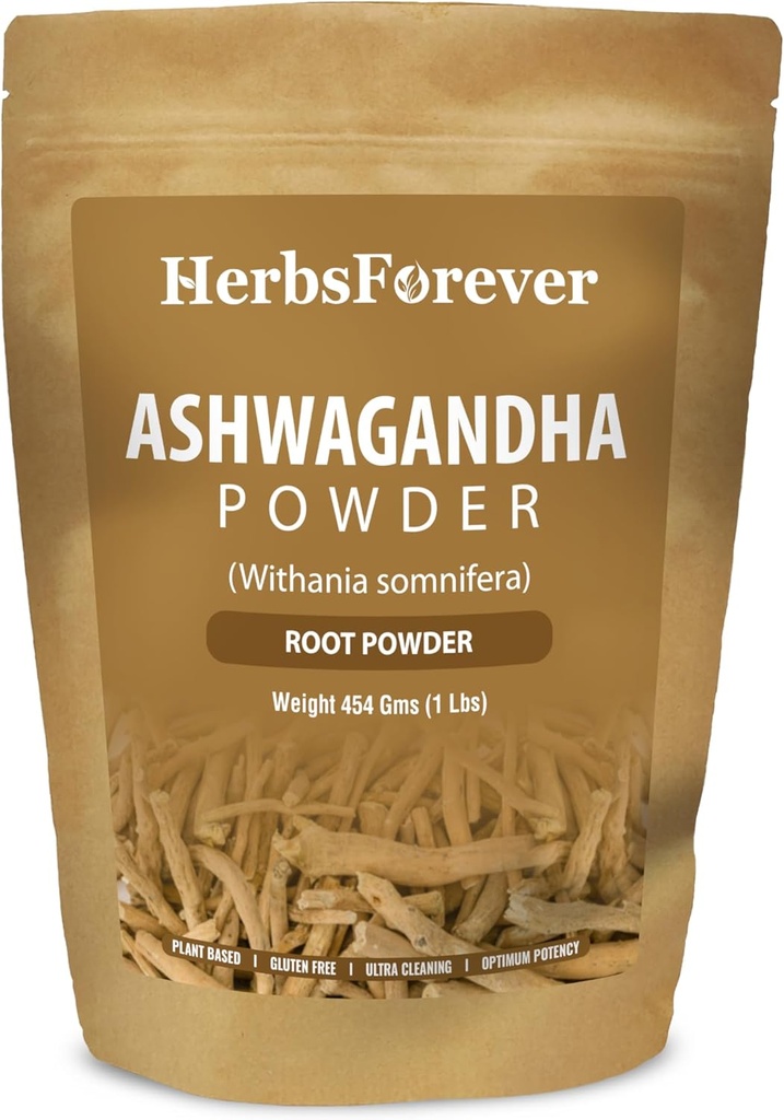 ΒόταναForever Ashwagandha Root Powder 454g I Winter Cherry, Non-GMO, Vegan, Gluten-free I Ayurvedic Stress-Buster υποστηρίζει την ενέργεια Booster, ζωτικότητα & Rejuvenator Συνολική ευεξία Μέγιστη δύναμη