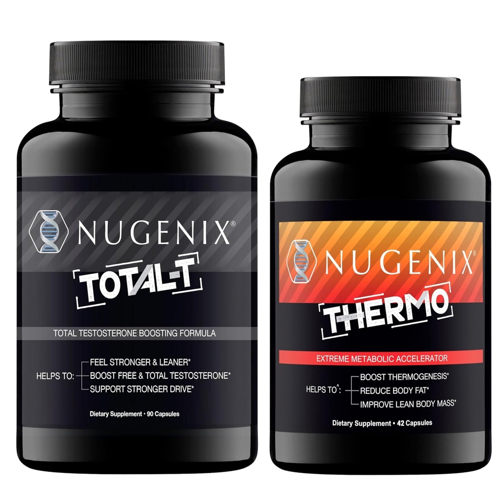 Nugenix Thermo Fat Burner and Total-T Testosterone Supplement for Men