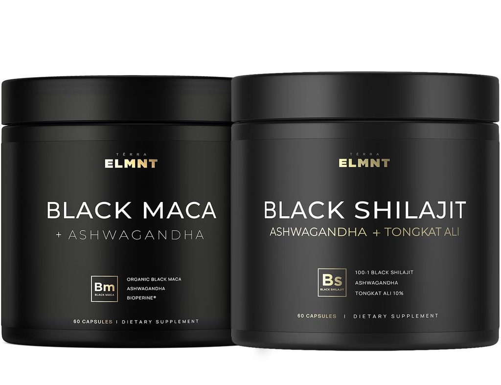 TERRA ELMNT Black Shilajit and Black Maca for Men Bundle
