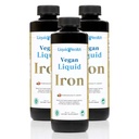 LIQUIDHEALTH Vegan Liquid Iron Supplement with SunActive & Ferrochel Fe - Φυσική ενέργεια, ανοσοποιητικό σύστημα & μεταβολική υποστήριξη, αύξηση της νοητικής καθαρότητας, προγεννητική / μεταγεννητική - USA Made, Non-GMO (3 Pack)
