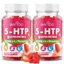 2 Pack 5-HTP Gummies + GABA - L-Theanine, Vitamin D3, Circadian Rhythm for Adults, Strawberry Flavor, 120 Count