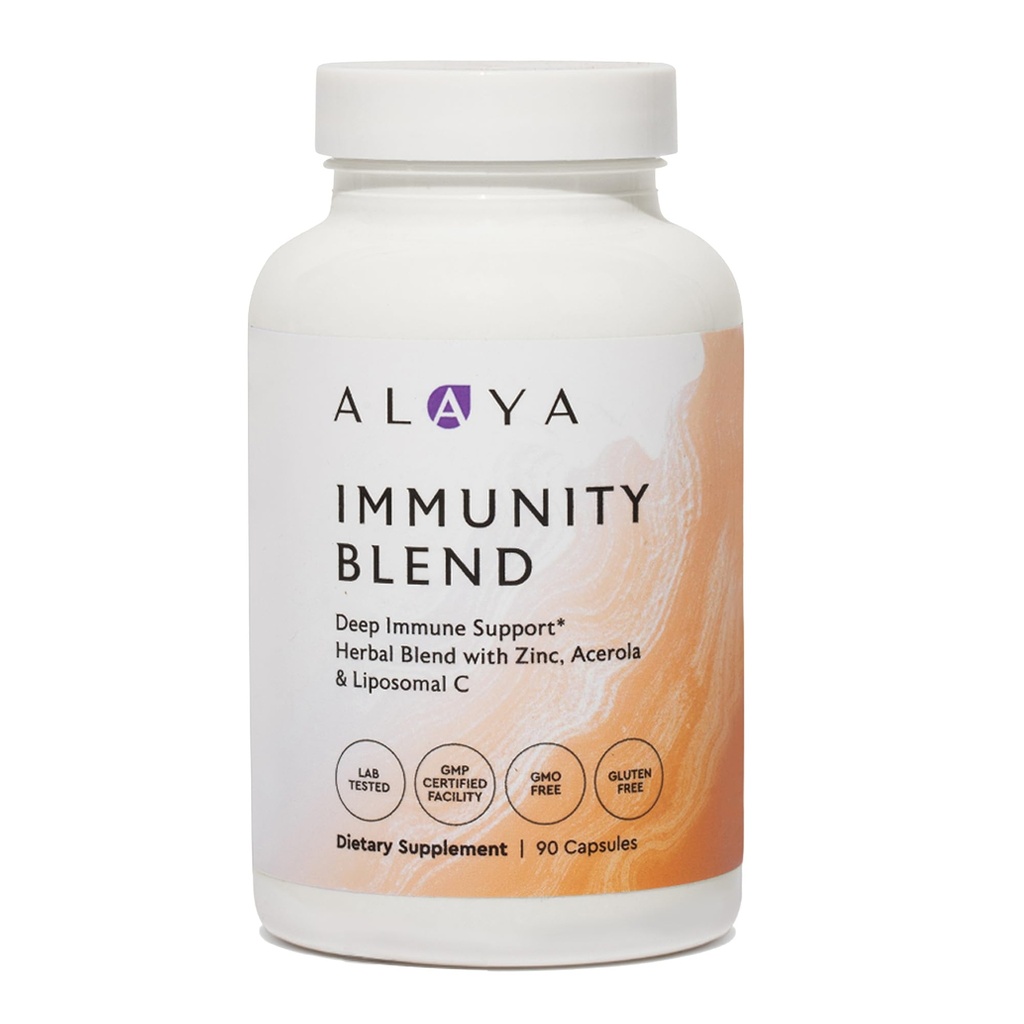 Alaya Naturals Immunity Blend, Immune Support with Vitamin C, Zinc, Elderberry, Garlic, Ginger, Moringa, Oregano and Astragalus, 90 Capsules, 30-Day Supply