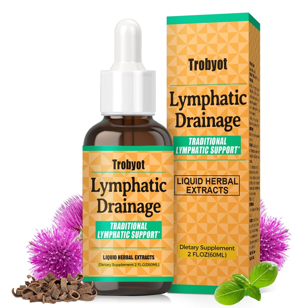 Lymphatic Drainage Drops - Features Cleavers (Lymphatic), Prickly Ash Bark (Circulation), Red Clover Flower (Balance) - Immune Support Formula,2fl oz
