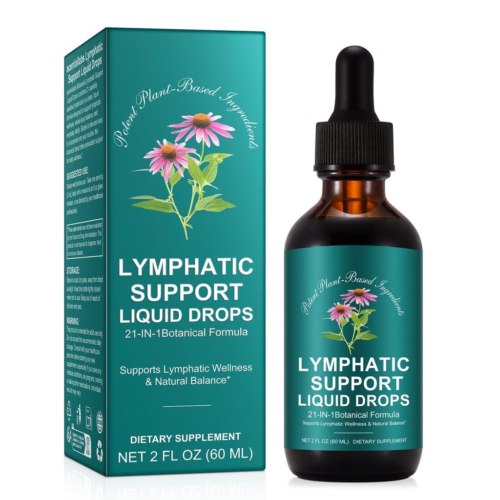 Liefiet Lymphatic Drainage Drops 2Fl Oz, 21 in 1 Herbal Lymphatic Support for Women & Men, Herbal Formula for Daily Lymph System Cleanse