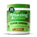 Amazing Grass Super Greens Powder, Organic, Greens Superfood Powder, Smoothie Supplements, Supports Digestion, Probiotics, Spirulina, Beet Root, Chocolate, 30 Servings, 8.5 Ounce (Packaging May Vary)