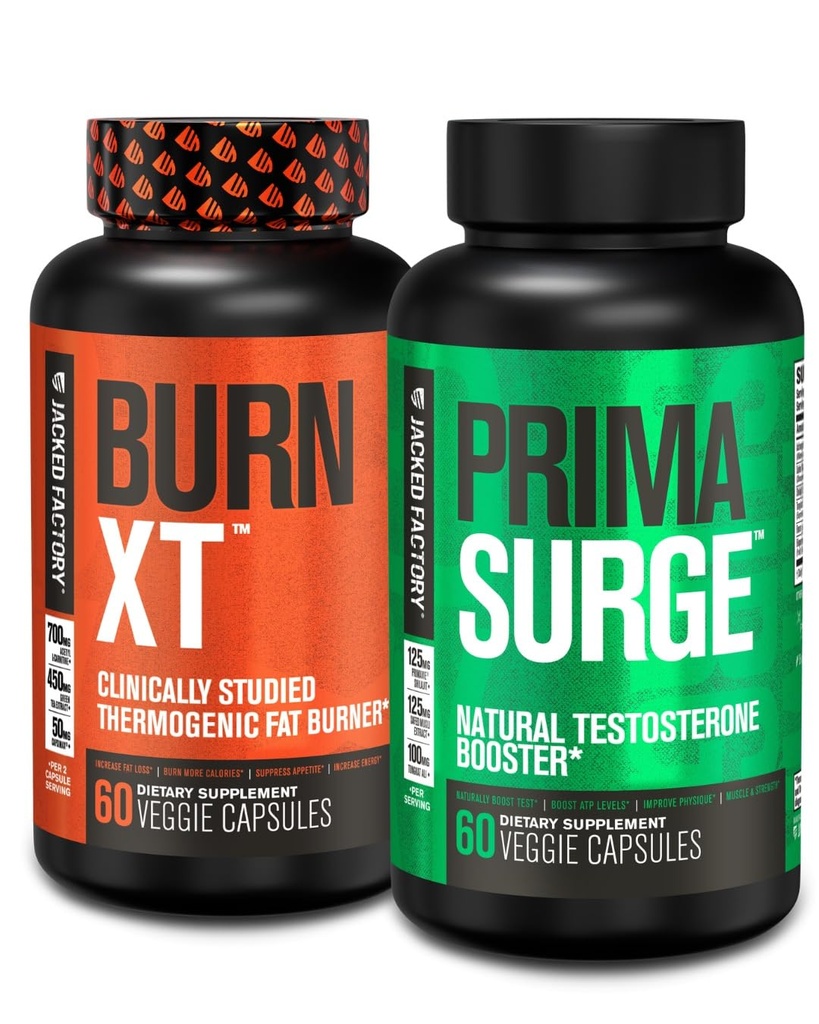 Πακέτο Εργοστάσιο Fat Burner & Testrosterone Booster Stack για τους άνδρες - Burn-XT Θερμογόνος καύση λίπους & PRIMASURGE Booster τεστοστερόνης για τους άνδρες