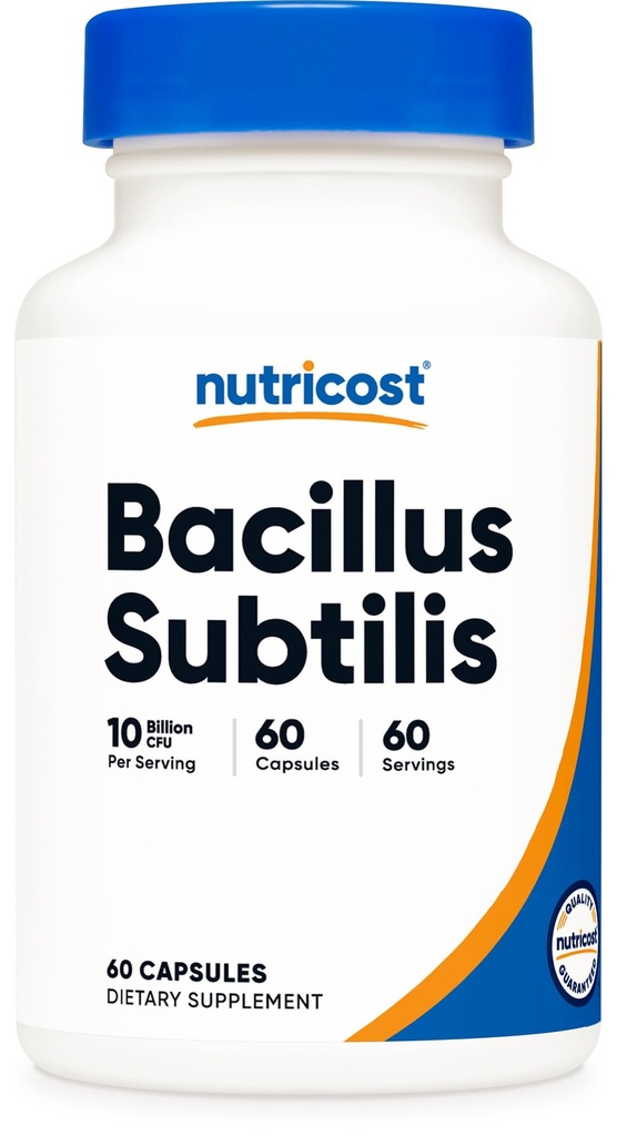 Nutricost Bacillus Subtilis (10 Billion CFU) 60 Capsules - Vegan, Gluten-Free, GMO-Free