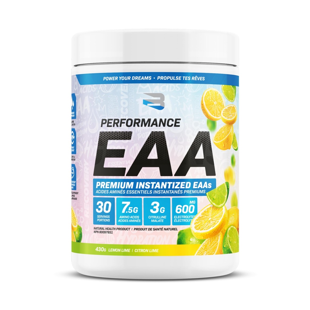 Believe Supplements Performance EAA | Essential Amino Acids, L-Citrulline Malate, Electrolytes | Boost Muscle Recovery, Performance & Hydration | 30 Servings (Lemon Lime)