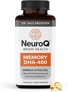 LifeSeasons NeuroQ Memory DHA-400 - Συμπλήρωμα Ωμέγα-3 Fish Oil - Ψυχική Απόδοση & Ισορροπία - Υποστηρίζει Νευροεγκέφαλος Υγεία - Προστατεύει από την απώλεια μνήμης & βελτιώνει την εστίαση - 120 Softgels