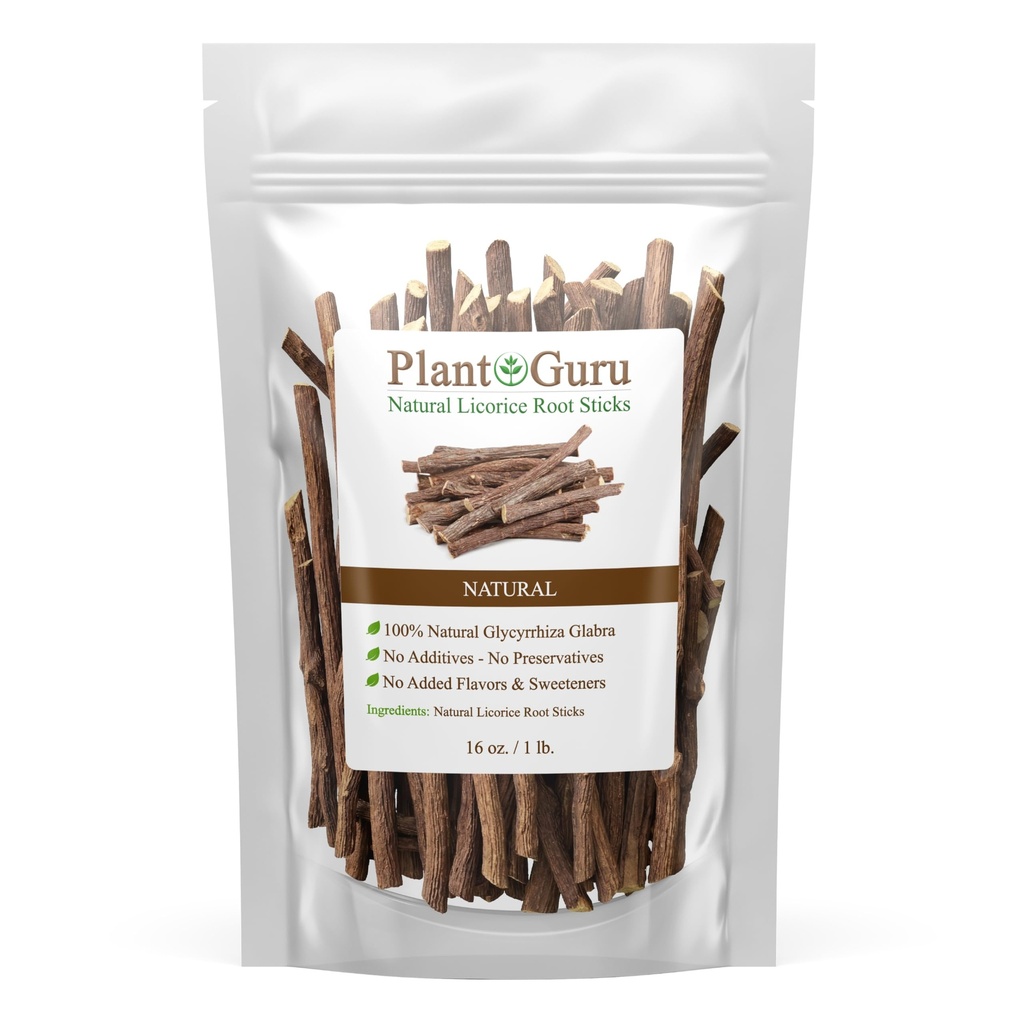 Licorice Root Chew Sticks (Mulethi) 1 lb. - Glycyrrhiza Glabra - Yashimadhu Dried Whole Natural Root from Turkey - Premium Herbal Botanical