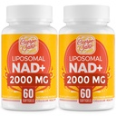 2000 MG NAD Supplement, Λιποσωμικό NAD+ με υψηλή απορρόφηση, Αποτελεσματικότερη από τη Νικοτιναμίδη Ριβοζίδιο, Καθαρό & Plus συμπλήρωμα ενίσχυσης, Υπεράσπιση γήρανσης, Μεταβολισμός & Κυτταρικό, 120 softgels
