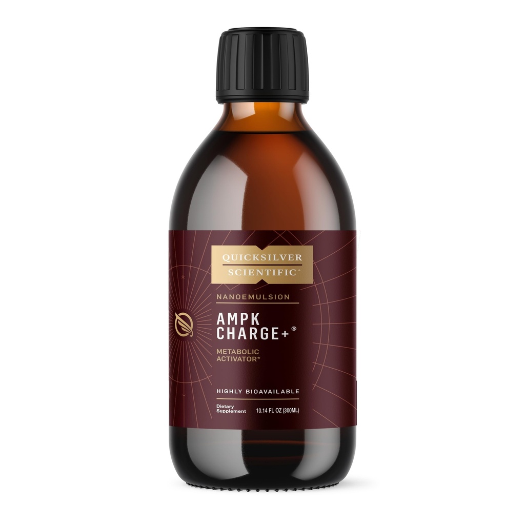 Quicksilver Scientific AMPK Charge+ - Support The Benefits of Intermittent Fasting, Carb Restrictive + Keto Protocols - Promotes Energy Production, Fat Breakdown + Healthy Aging (10.14oz / 300ml)