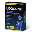 4% Lidocaine Pain Relief Patches - (Large, 30, Count) Maximum Strength Relief for Back, Neck, Shoulder, Joint & Muscle Pain, 3.9”x 5.5”-030CC