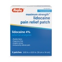 Rugby Maximum Strength 4% Lidocaine Pain Relief Patch - Topical Anesthetic Patches, Flexible, Odor Free, Single Use - 5 Count
