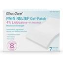 ishancare Lidocaine 4% & Menthol 1% Pain Relief Patches - Dual Action Maximum Strength Topical Analgesic for Back, Neck & Muscle Pain, Fast Acting Cooling Relief, 7 Individually Wrapped Patches