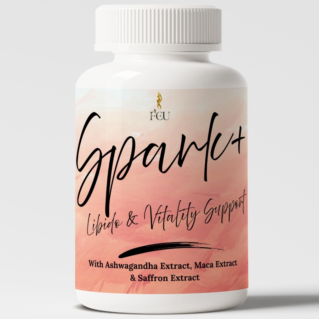 FEU Spark Plus Women Libido & Intimacy Support Supplement | Energy, Mood & Stress Balance | Natural Female Vitality with Maca, Ashwagandha, Saffron, Panax Ginseng & Citrulline | Vegan 120 Capsules