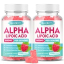 MEENCCD 2 Pack Alpha Lipoic Acid Gummies 600mg - ALA Supplement for Antioxidant Support, Vegan, Sugar-Free, Raspberry Flavor, 120 Count