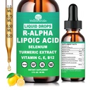 Alpha Lipoic Acid Liquid Drops, ALA Supplement Alpha Lipoic Acid 600mg for Antioxidants Nerve & Energy Metabolism Support, Neuropathy Supplements w. Stabilized R-ALA & S-ALA for Max Bioavailability