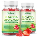 R Alpha Lipoic Acid Gummies, Stabilized R-Alpha Lipoic Acid, ALA Supplement for Antioxidant & Metabolism Support, Vegan, Non-GMO, Gluten Free, Strawberry Flavor - 120 Count