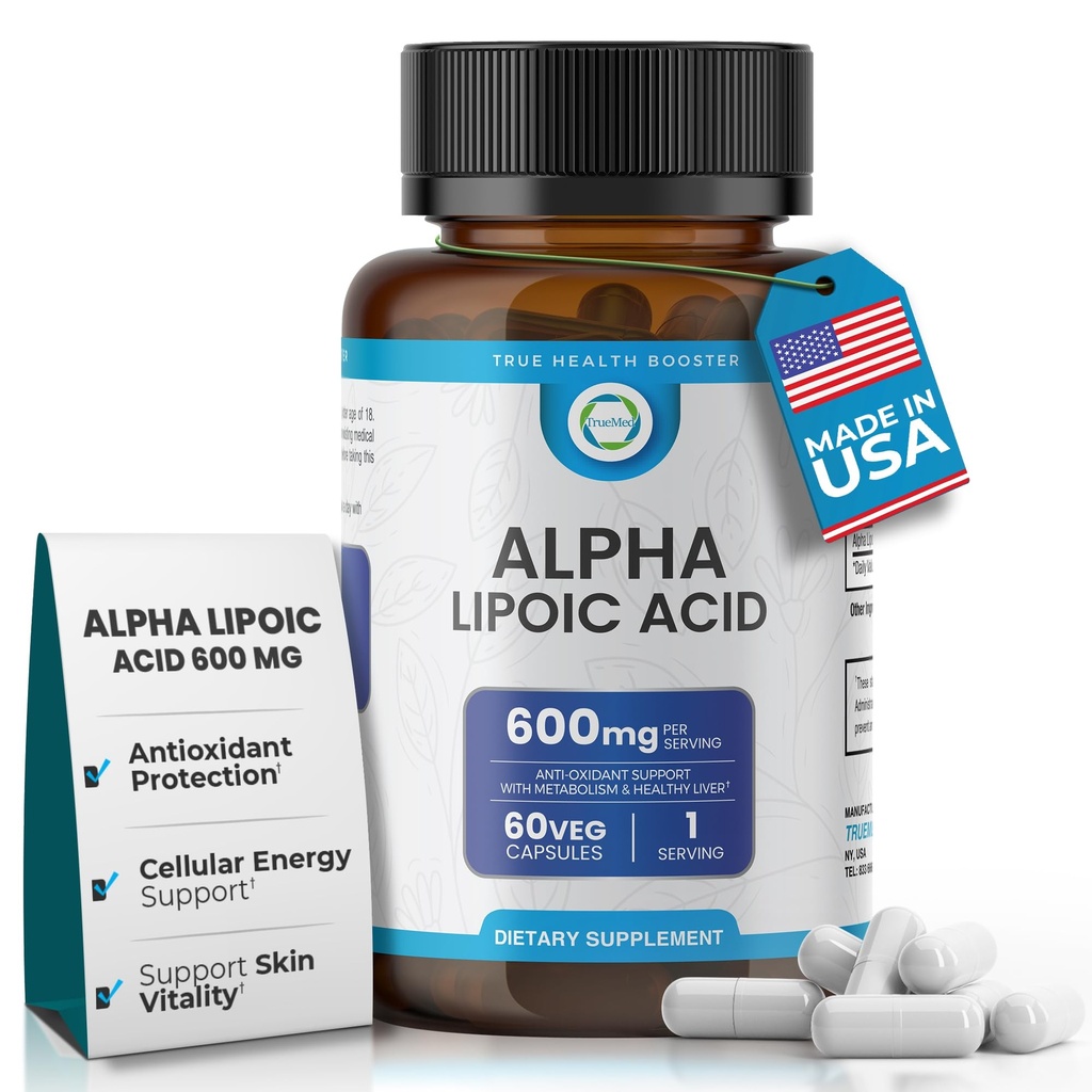 Alpha Lipoic Acid 600mg – ALA Supplement for Energy & Metabolism Support – Antioxidant for Cellular Wellness, Healthy Aging & Immune Balance – Alpha Lipoic Acid - 60 Capsules, Made in USA