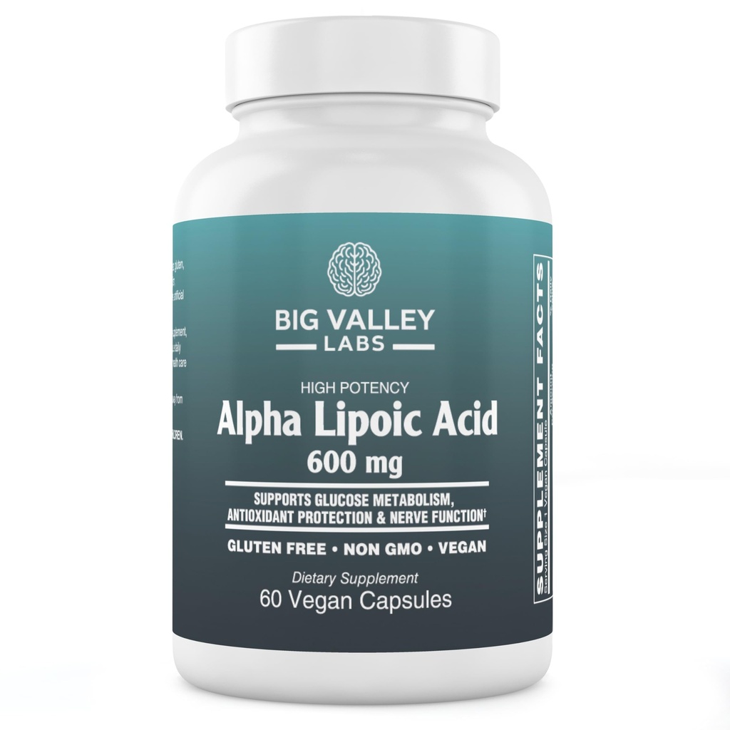 Alpha-Lipoic Acid 600 mg – High-Potency Antioxidant Support – Supports Cellular Health & Energy Metabolism – Vegan, Non-GMO, Gluten-Free – 60 Capsules
