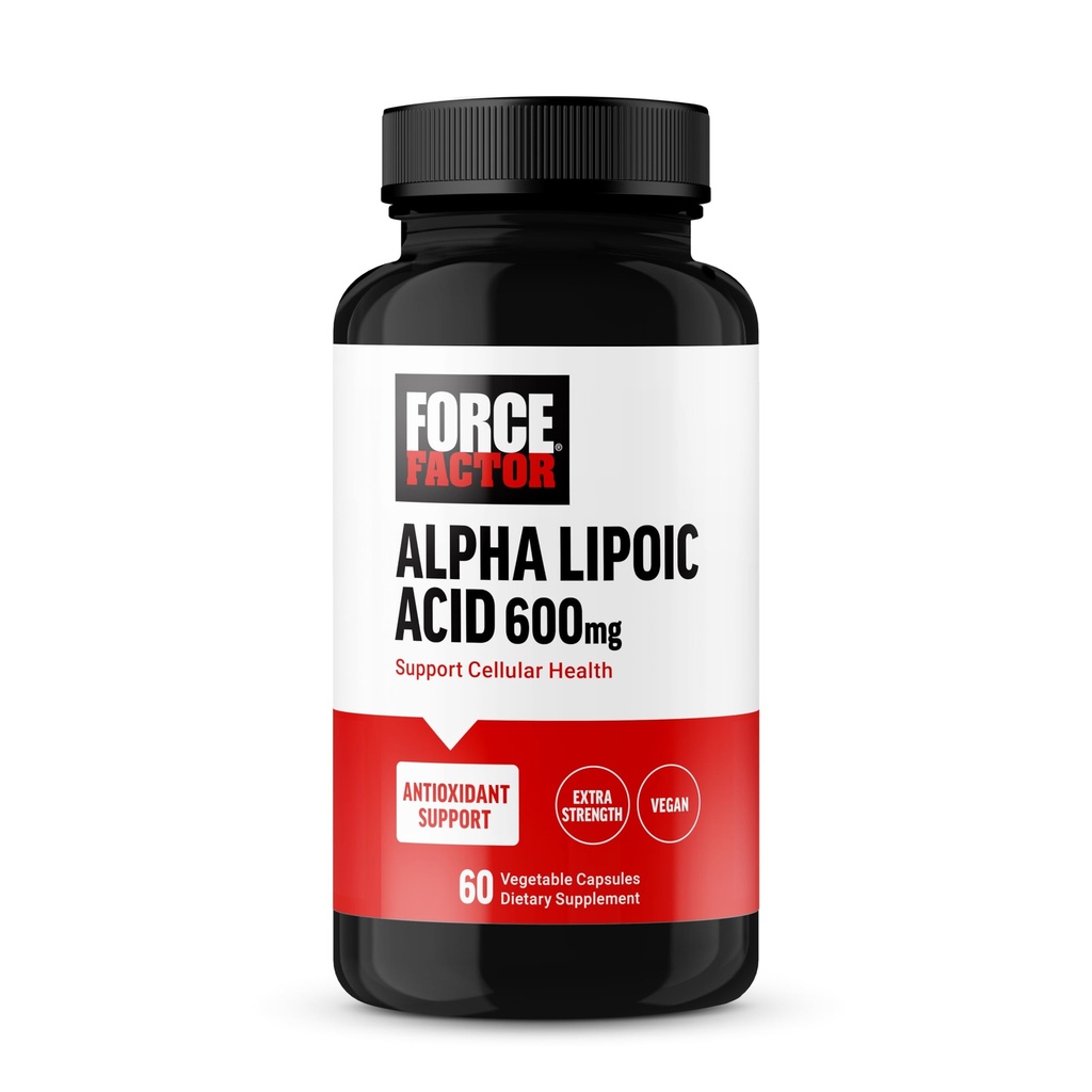 Force Factor Alpha Lipoic Acid 600mg Capsules, Antioxidants Supplement, ALA Supplement for Cardiovascular Support and Cellular Health, Vegan, No Gelatin, 60 Vegetable Capsules