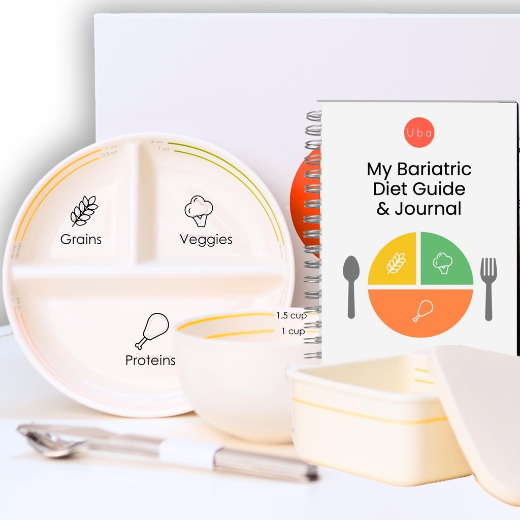 Uba Bariatric Must Haves Kit for Pre & Post Surgery Diet with Essential Portion Control Tools and Bariatric Guide for Gastric Sleeve, Bariatric & VSG (Bariatric Must Haves Kit)