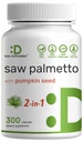Saw Palmetto συμπλήρωμα με κολοκύθα σπόρων, 300 κάψουλες 