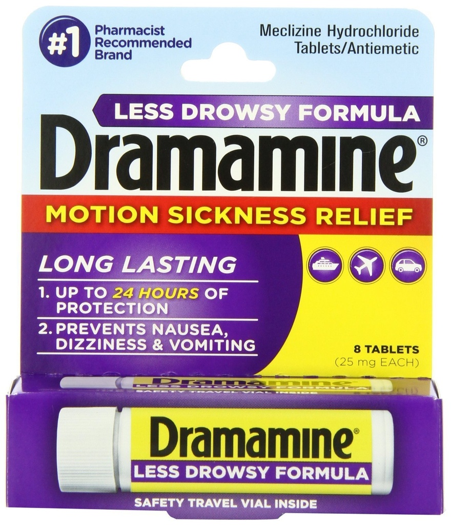 Dramamine Less Drwsy Tab Size 8 Ct Dramamine Less Drwsy Tab New 8