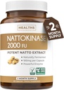 Healths Harmony Nattokinase 2000 FU (Non-GMO) Ισχυρό συμπλήρωμα νατοκινάσης Κατασκευασμένο από φυσικά ζυμωμένα σόγια - (2 Μήνες Προμήθεια) 60 κάψουλες Vegan Natto