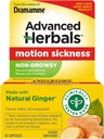 Dramamine Advanced Herbals Non-Drowsy Naturals with Natural Ginger Motion Sickness Relief Caplets, 18 Count (Pack of 3)