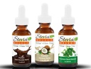 Stevia Drops Coconut, Plain Natural, & Dark Chocolate Stevia Select Keto Coffee Sugar-Free Stevia Flavors Bundle (3) Pack