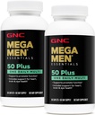 GNC Mega Men 50 Plus Μία καθημερινή πολυβιταμίνη, Twin Pack, 60 Caplets ανά μπουκάλι, υποστηρίζει την καρδιά, τον εγκέφαλο και την υγεία των ματιών