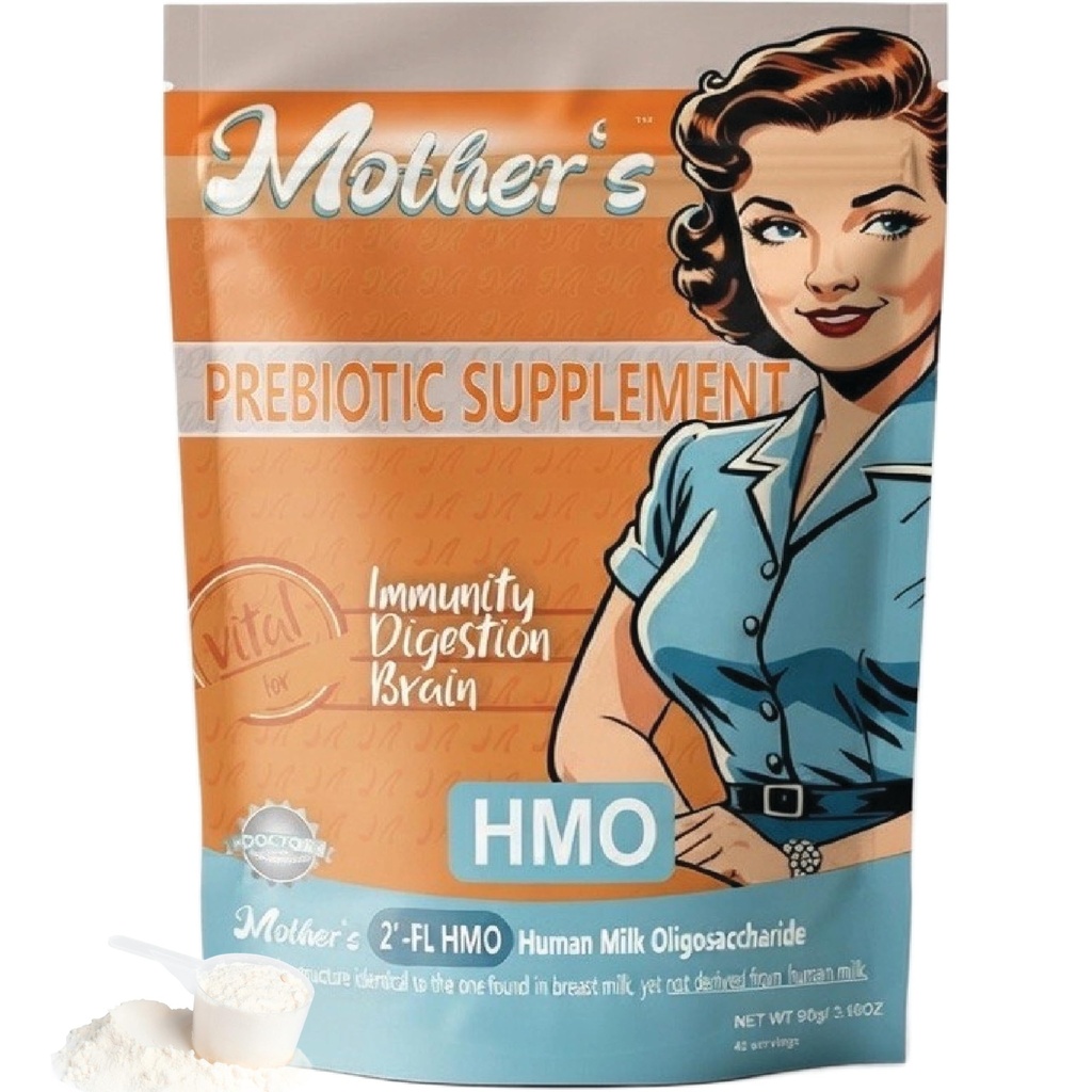 HMO Prebiotic Supplement for Adults - Mother's 2'-FL Human Milk Oligosaccharide Powder - Gut Health, Immunity & Digestion Support, 90g (45 Servings), Non-GMO