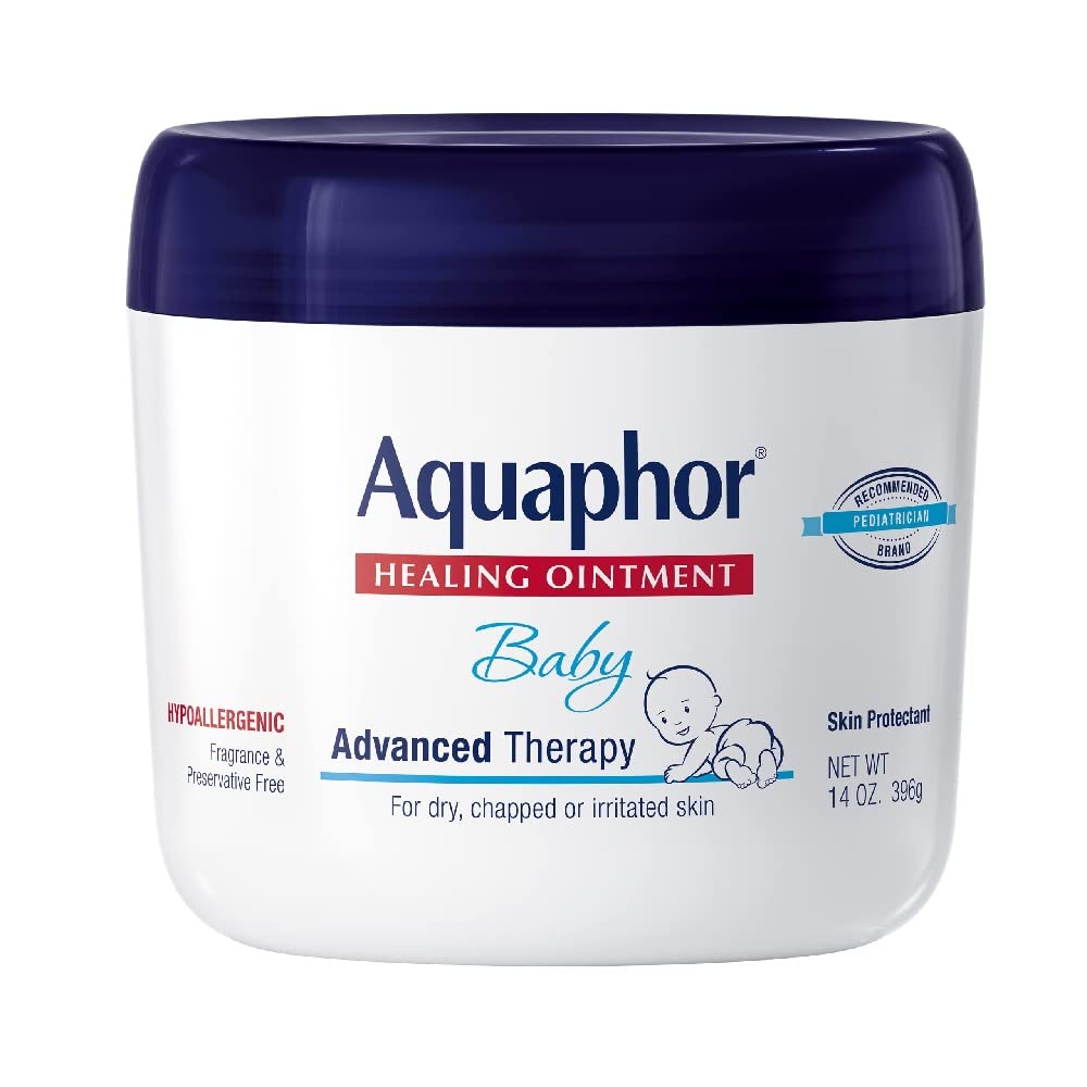 Aquaphor Baby Healing Ointment - Advance Therapy for Diaper Rash, Chapped Cheeks and Minor Scrapes - 14 Ounce (Pack of 1) Jar