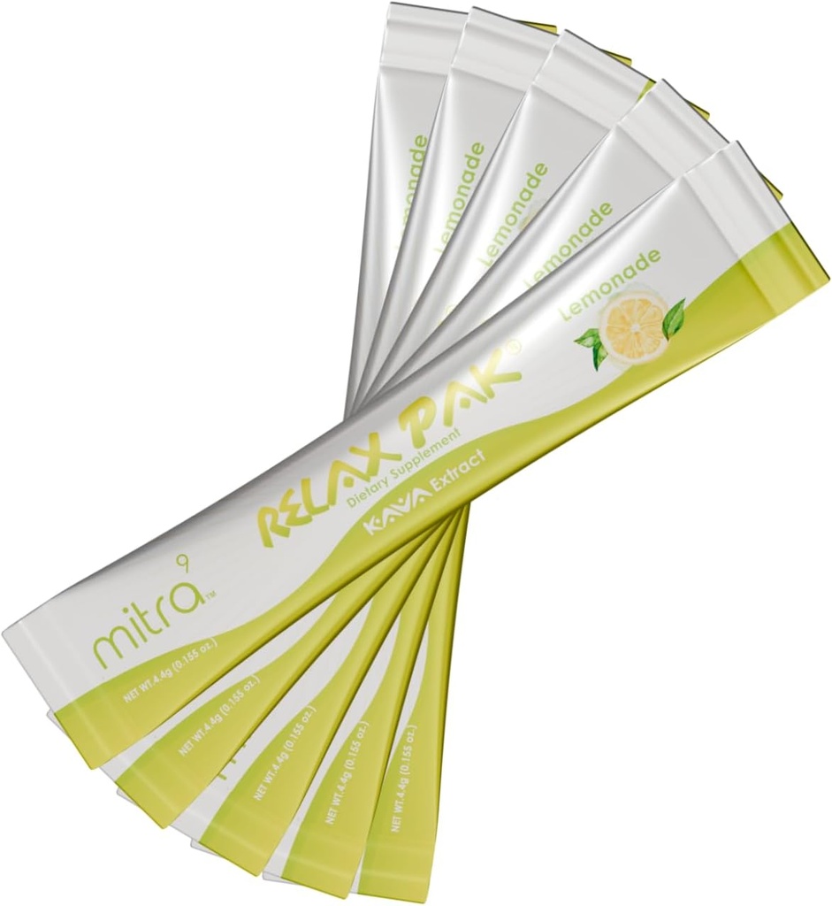 Mitra9 Kava Powder RelaxPak - Lemonade Kava Extract Powder Packets 