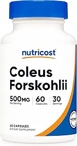 Nutricost Coleus Forskohlii 500mg - Μέγιστη δύναμη Φόρμουλα 60 Caps (2 μπουκάλια)
