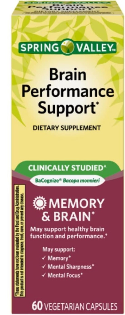 Brain Performance Support, 60 Count + VSL Sticker.
