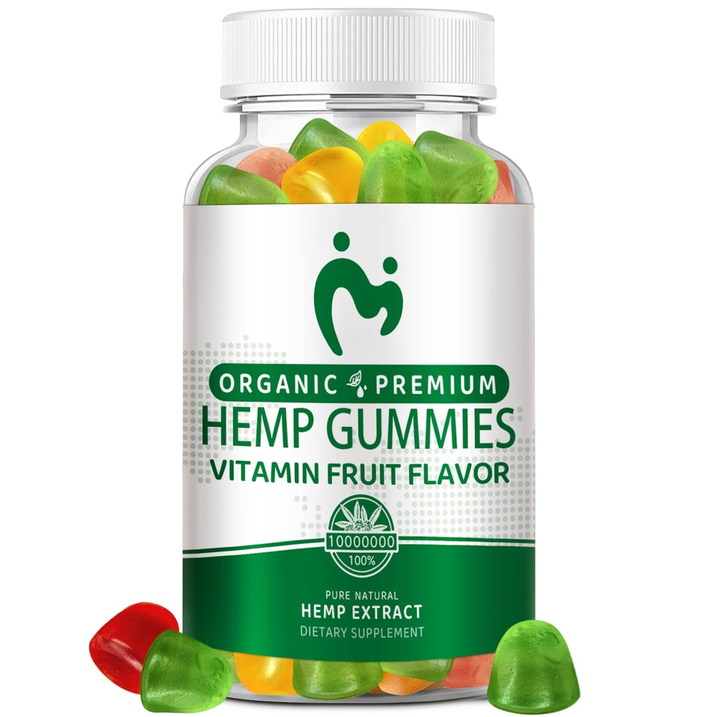 (1 Packs) Hemp Gummies for Pain, Sleep, Anxiety - High Potency Pure Organic Hеmp Oil Extract Supplement - 100% Natural Advanced Extra Strength Hemp Gummy - Vegan Non-GMO