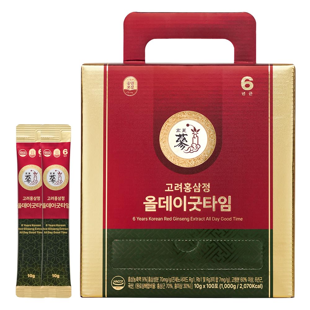 Red Ginseng Immune Shot - 6 Year Korean Ginseng - Caffeine Free HACCP 100 Sticks