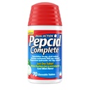 Pepcid Complete Acid Reducer + Antacid Chewable Tablets, 10mg Famotidine, 800mg Calcium Carbonate & 165mg Magnesium Hydroxide per Heartburn Medicine Tablet, Antacid Chews, Mint Flavored, 70 ct