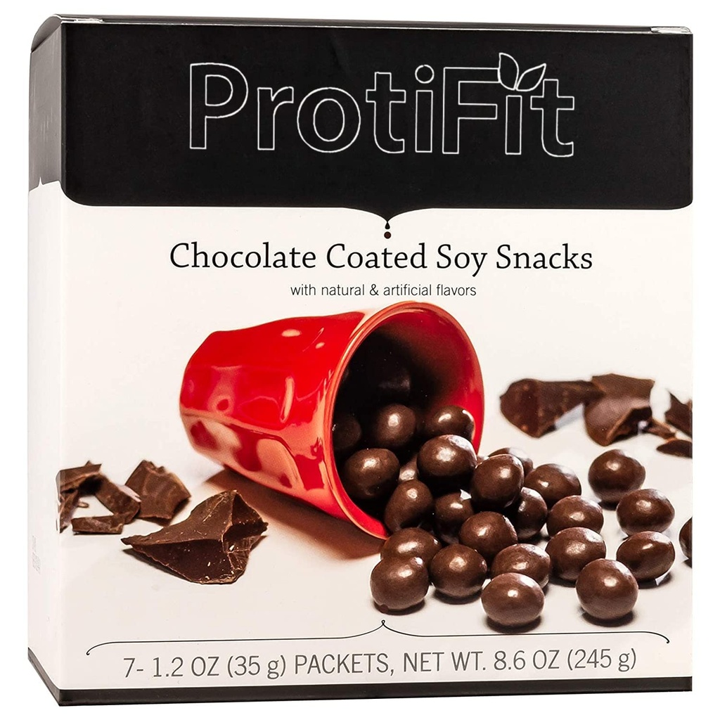 PROTIFIT - High Protein Soy Snack Puffs, 15g Protein, Low Calorie, Low Fat, Low Sugar, Low Carb, Ideal Protein Compatible, 7 Servings Per Box (Chocolate)