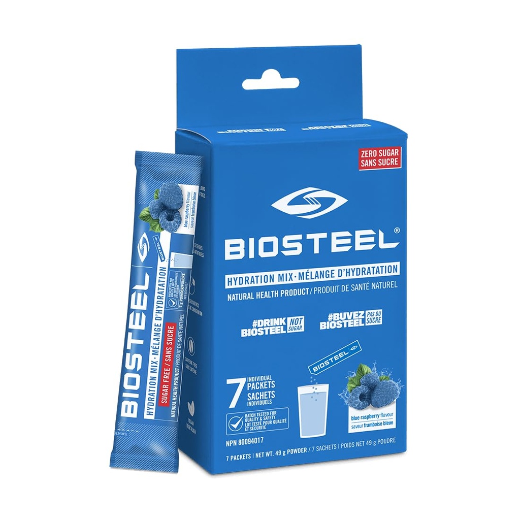 Biosteel, Blue Raspberry Electrolyte Drink Mix, 7 Count