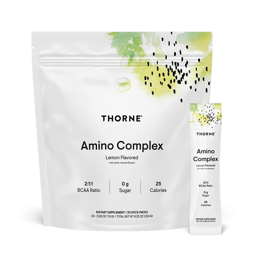THORNE - Amino Complex - Clinically-Validated EAA and BCAA Powder for Pre or Post-Workout - Promotes Lean Muscle Mass & Exercise Recovery* - Lemon - NSF Certified for Sport - Dairy-Free - 30 Servings
