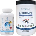 Eniva L-Γλουταμίνη σκόνη, 1.1-Pound και Omega-3 ιχθυέλαιο (60 caps)
