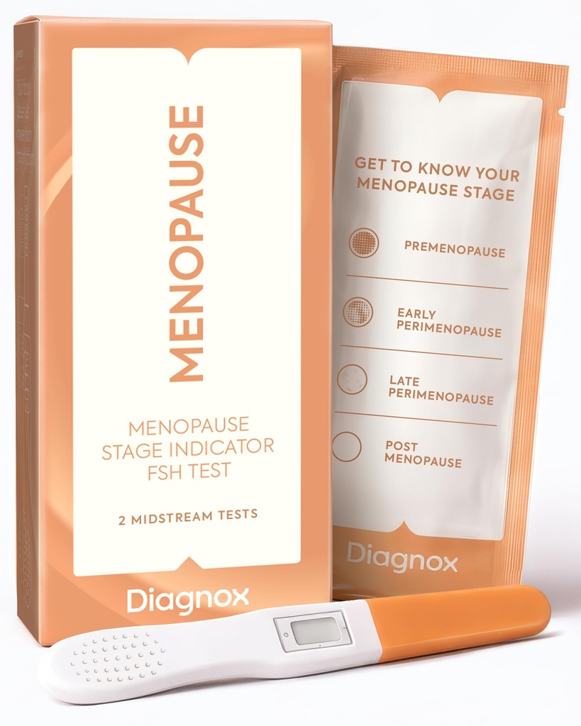Diagnox Health Menopause Test, At-Home FSH Test Strips to Identify Menopause Stages - Fast 5-Minute Results, Clinical-Grade Midstream Strips (2 Pack)
