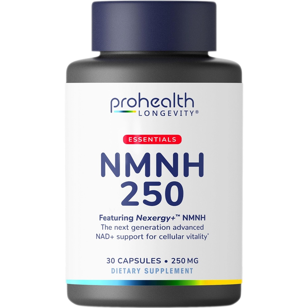 ProHealth Longevity Essentials NMNH 250 (250mg, 30 Capsules) - Featuring Nexergy+ NMNH 250mg Supplement, NAD+ Precursor, Dietary Supplement, Cellular Health, Metabolism Support