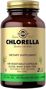 Solgar Chlorella - 100 κάψουλες λαχανικών - Μέγιστη απορρόφηση - Μη ΓΤΟ, Vegan, Χωρίς γλουτένη, Kosher - 100 εξυπηρετήσεις